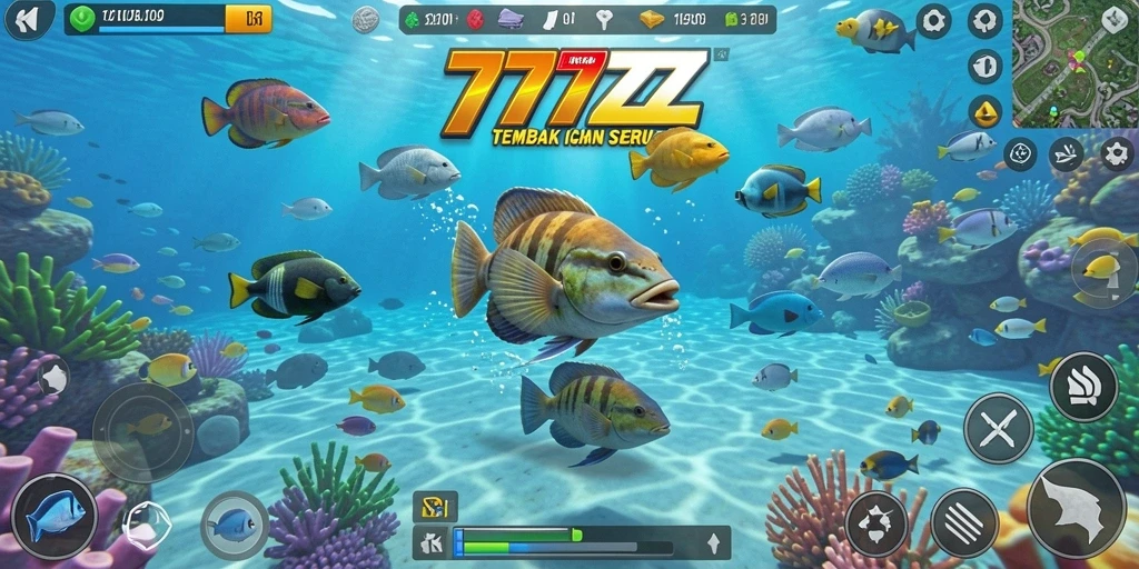 Tampilan gameplay Tembak Ikan yang seru dan menarik.