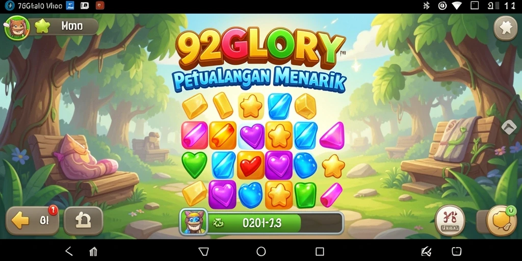 Screenshot aktifitas gameplay 92GLORY dengan kombinasi Match-3 yang seru.