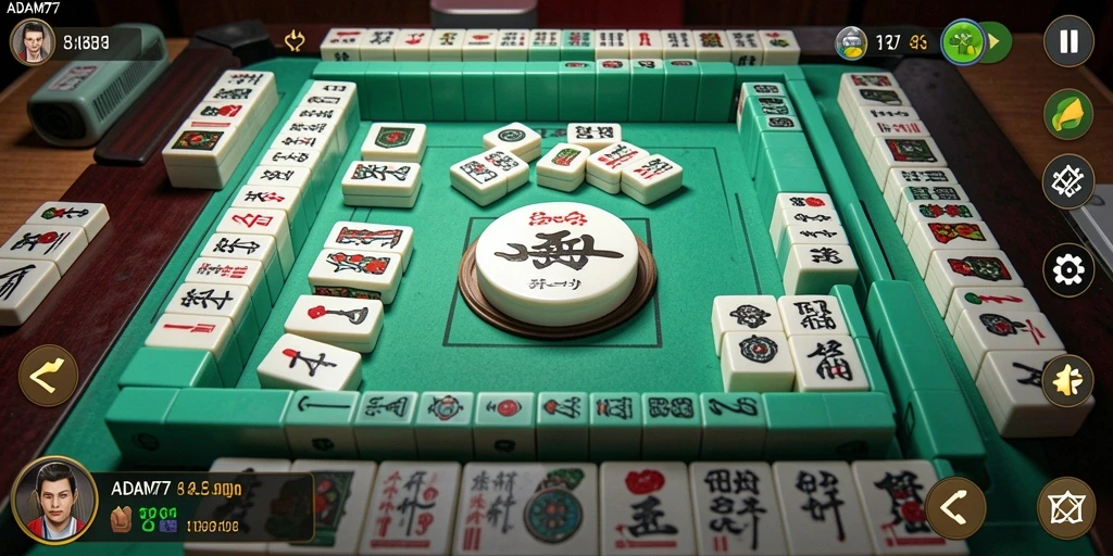 Screenshot ADAM77 menampilkan papan Mahjong yang menarik.