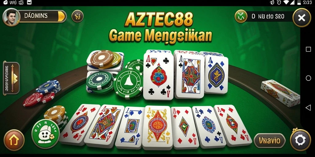 Tampilan seru gameplay AZTEC88 saat bermain Domino.