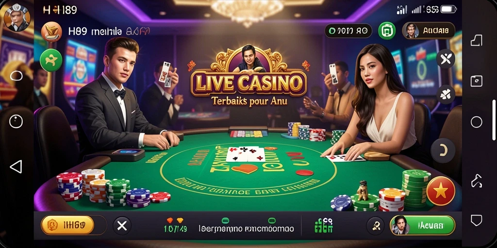 Screenshot H89 menampilkan suasana permainan Live Casino yang menarik dan interaktif.