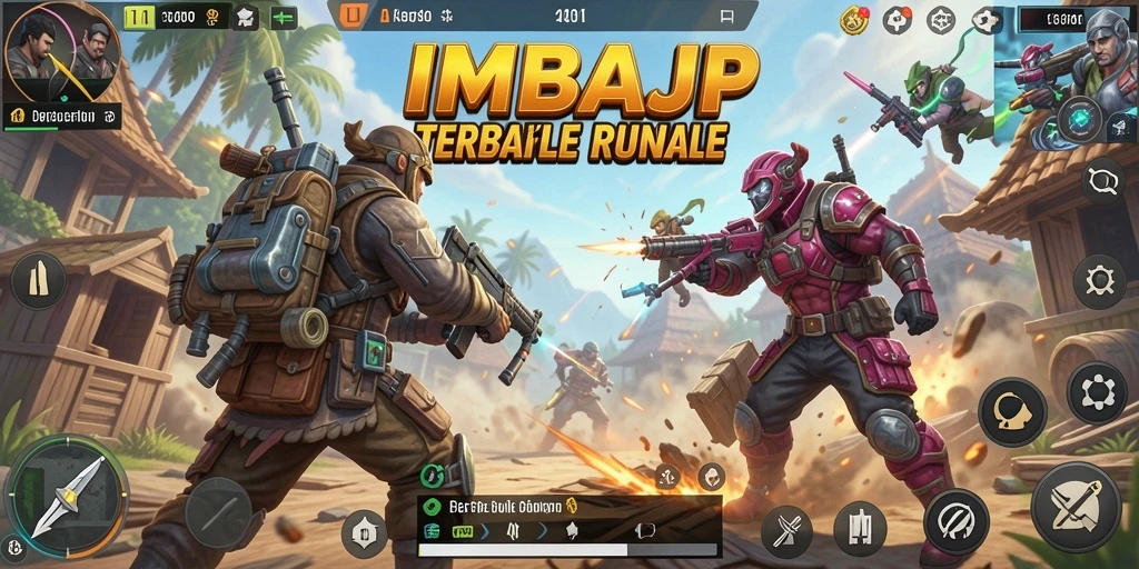 Screenshot gameplay IMBAJP dengan aksi seru Battle Royale.