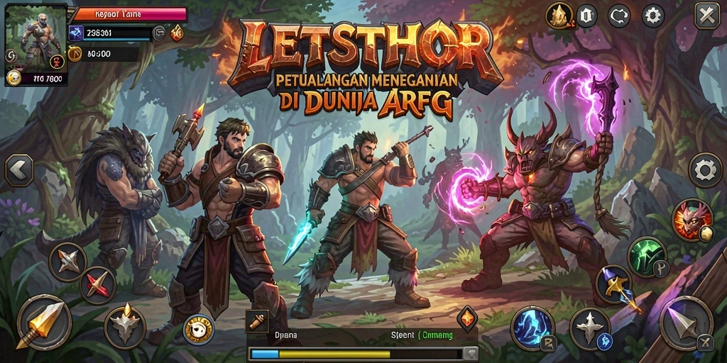 Tampilan gameplay menegangkan di LETSTHOR dengan aksi ARPG yang mendebarkan.