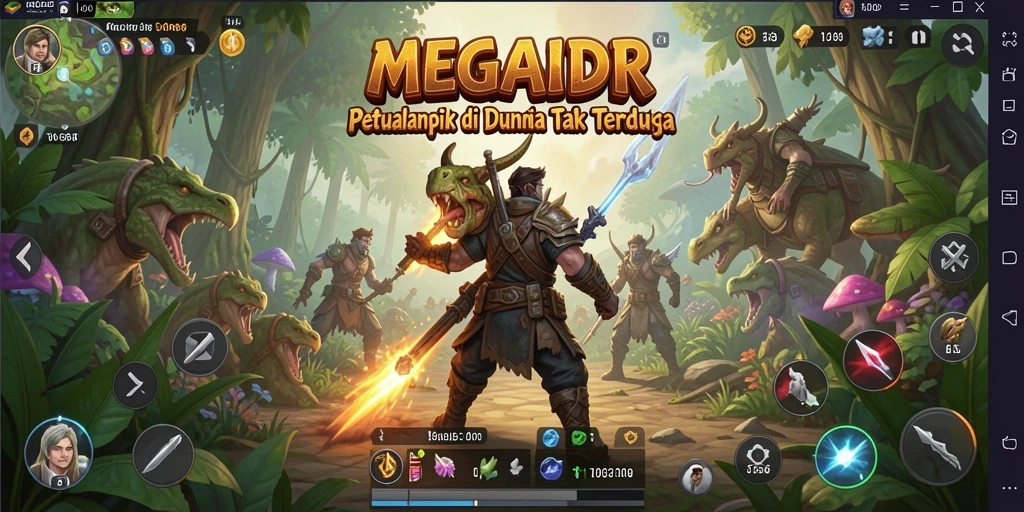 Screenshot gameplay MEGAIDR menampilkan aksi epik dan petualangan mendebarkan.