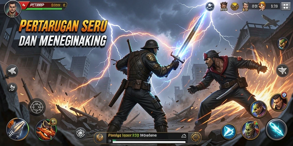 Gameplay seru dalam pertarungan nyata di PETIRRP.