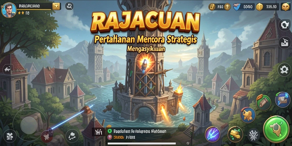 Tampilan menara yang kokoh dan serangan musuh dalam RAJACUAN.