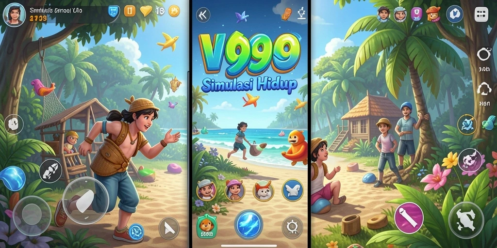 Tampilan gameplay V89 yang penuh warna dan interaktif.